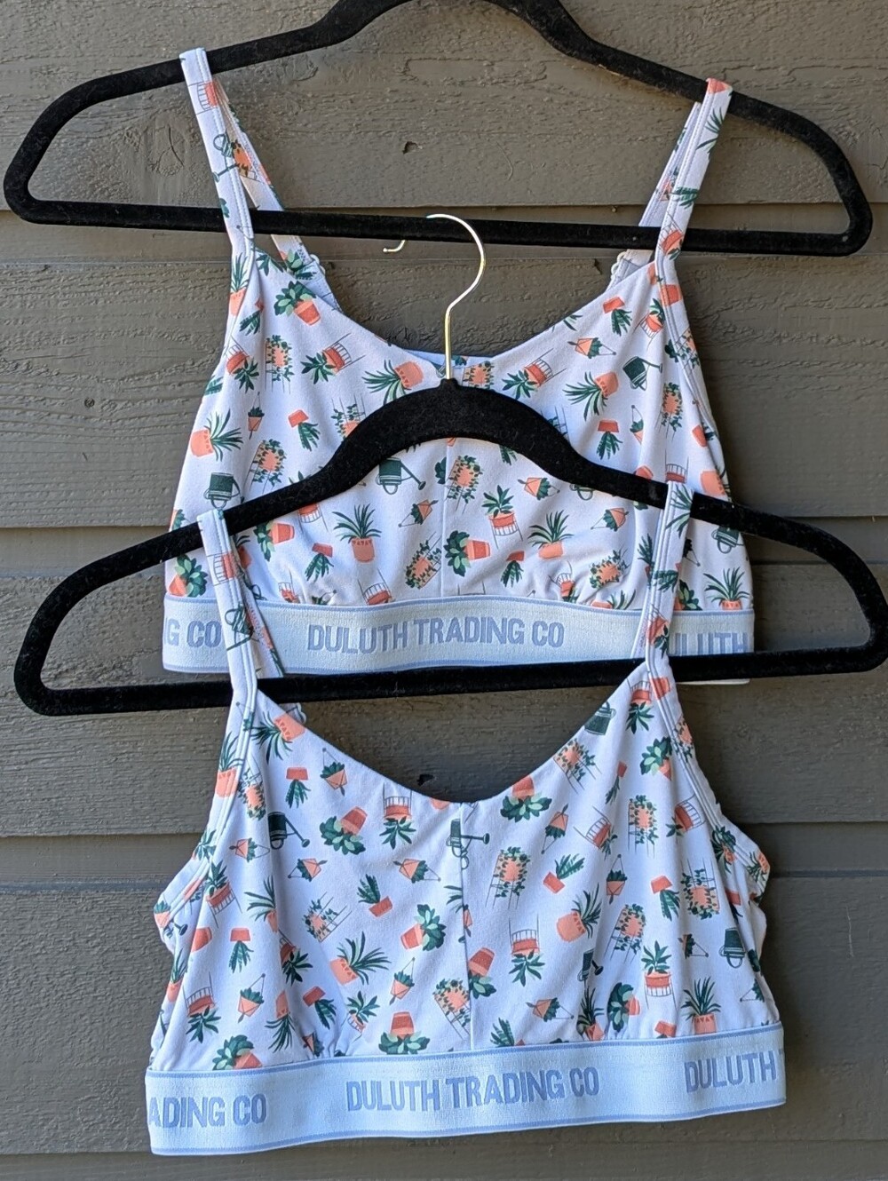 TWO Duluth Potted Plants Succulents Soft Bralettes Size Medium